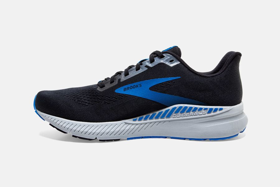 Brooks Launch GTS 8 Road Running Shoes Mens Black/Grey/Blue 713250-VOG